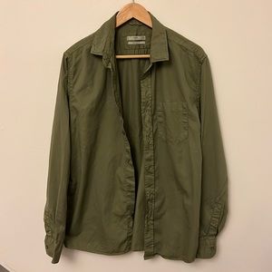 Men’s Mango Button Up Olive Green